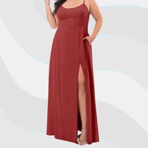 AZAZIE MOIRA Bridesmaid Dress Size A16 in color Rust
